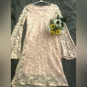 Pink floral dress,size small